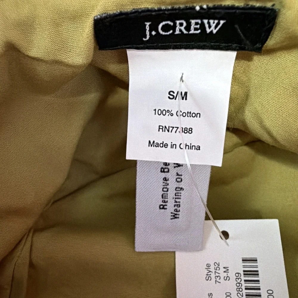 NWT J.Crew Wide Brim Bucket Hat W/Band & Buckle 73752 Sz S-M Pink Summer Beach